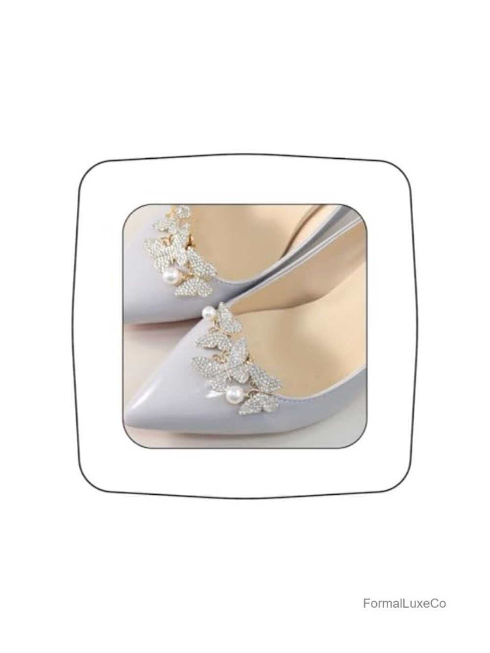 Rhinestone Butterfly Shoe Clips Wedding Heels Bridal DIY Charms 2pc